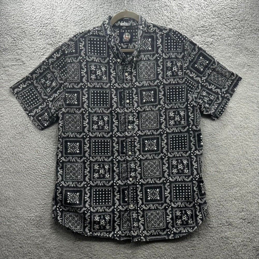 Reyn Spooner Mens 2XL Blue Bandana Patchwork Tailored Fit Cotton Aloha Shirted